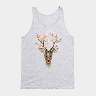 Deer and peonies Tank Top